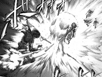 The Colossus Titan's hot steam stops Squad Levi's attack