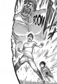 Eren kontrolliert einen nahen Titanen