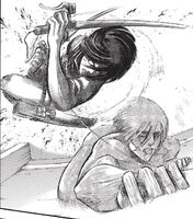 Mikasa prevents Annie's escape