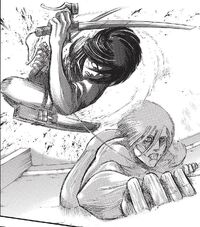 Mikasa stops Annie