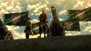 Pixus et Eren face aux soldats