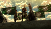 Pixus et Eren face aux soldats