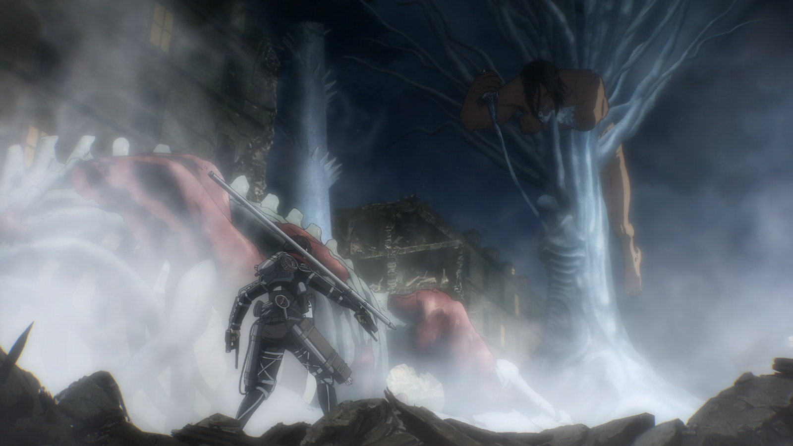 Armin explode tudo com titan Colossal - Shingeki no Kyojin/Attack on Titan【Legendado】Episódio 7