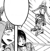 Connie and Ymir argue over abandoning Armin