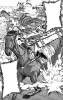 Erwin is hit by one of the Beast Titan's projectiles