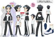 Tatsumi's casual outfit model sheet