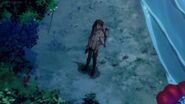 Fio being carried out the river by Jin