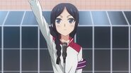 Rikka finishing her speech during the sports festival