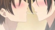 Basara and Chisato kissing