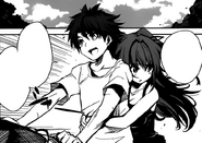 Mio and Basara riding together.