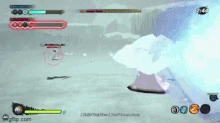 Ame no Minaka's icy attacks.