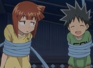 Eiko and Takeru captured by Ika in Episode 1.