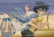 Squid Girl hugging Nagisa