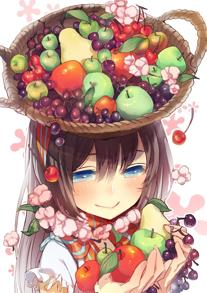 Fruit Basket, red, pretty, item, object, orange, sweet, fruit, nice, yummy,  anime, HD wallpaper | Peakpx