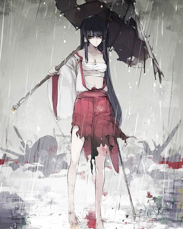 Download Sad Aesthetic Anime Girl With Umbrella Wallpaper | Wallpapers.com