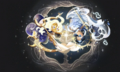 Sea Fairy and Moonlight Cookie's official matching costumes, both having themes of their story incorporated in the design.