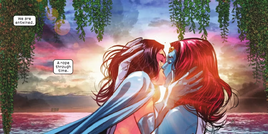 Destiny and Mystique Kissing