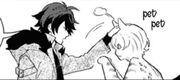 Dice pets cat Gentaro