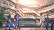Graduation Trip mall scene.png (1.11 MB) Siegfried, Cecilia, and Sirin across from Kiana and her friends, Graduation Trip