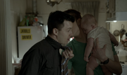 Ian kisses Mickey's cheek