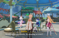 Furina compliments Escoffier's wonderful cooking.