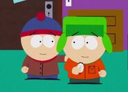 Stan and Kyle making up in 'Follow That Egg!'