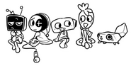 A non-canon doodle by Qwel, featuring the Main Characters