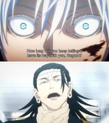 Geto responds to Gojo's voice.