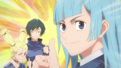 Mai and Momo give encouragements to Mechamaru