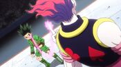 A fight between Hisoka and Gon - Heaven's Arena arc.