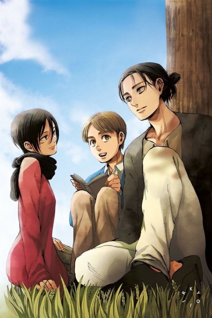 mikasa and eren and armin