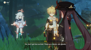 Hu Tao meeting Aether for the first time