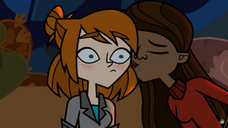 GabEllie cheek kiss