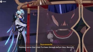 A conversation between Dottore and Scara in the Sumeru Archon Interlude Quest.