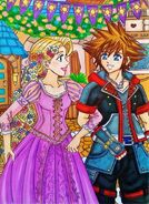 Sora and Rapunzel; Kingdom Dance by dagga19