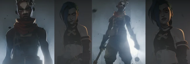 Ekko's fight with Jinx/Powder, initially in a somber mood, lightens up when he wordlessly invites her to a game they often played as kids.