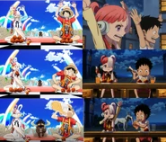 Like old days, Luffy and Uta challenging each other