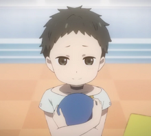 Child Mitsuru is happy