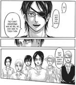 Levi immediately recognizes Hange quoting Erwin (his words in Chapter 72)