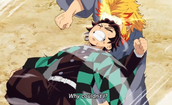 Tanjiro headbutting Shinjuro
