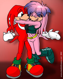 Knuckles and Julie-Su In Sonic X form by ShineTheEchidna07 on