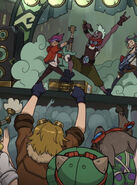 Ezreal cheering for Ekko. For Undercity Nights, posted by Legends of Runeterra’s instagram.