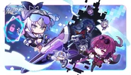 Chibilibili.jpg (108 KB) Artwork celebrating 6 million followers on Bilibili, featuring Silver Wolf, her virtual partners, Kafka and Blade