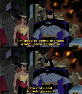 Hawkgirl Rescuing Batman