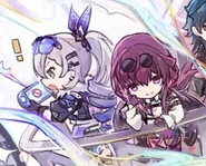 Slvrkf official art.png (172 KB) Official artwork celebrating 100 days of Honkai Star Rail, featuring Kafka and Silver Wolf together, separted from Blade by a swirling effect