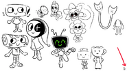 A non-canon doodle by Qwel, featuring Astro, Shelly, and others
