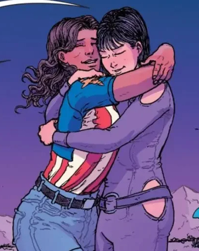 miles morales and kate bishop kiss