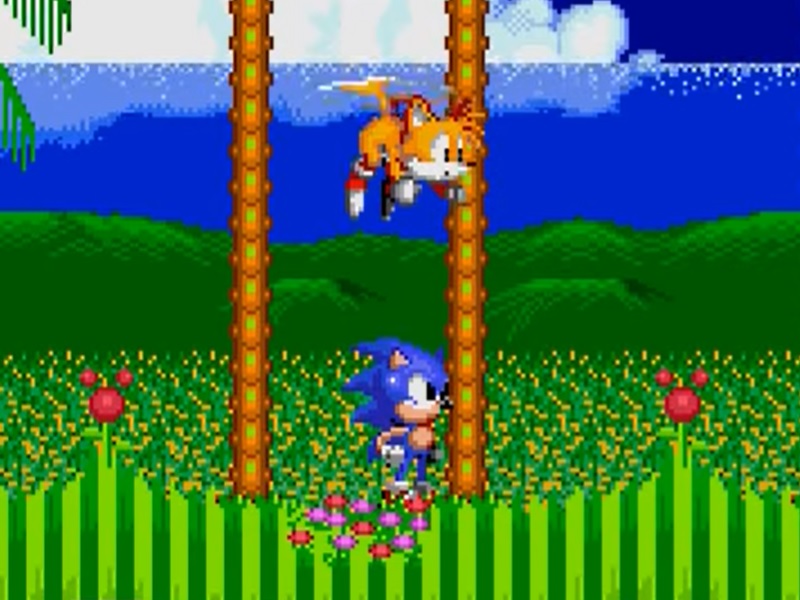 AndTails — Sonic and Tails fist bump. From the Sonic Chaos