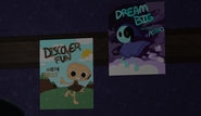 Shelly and Astro posters next to each other in the gift shop map