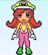 Mona in Wario's plumber outfit (WarioWare, Inc.: Mega Microgame$!)
